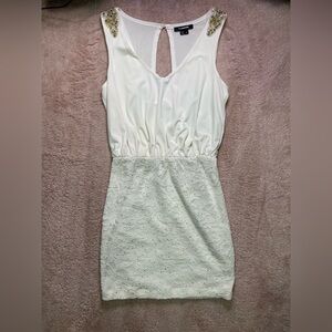 My Michelle White and Gold Embellished Dress